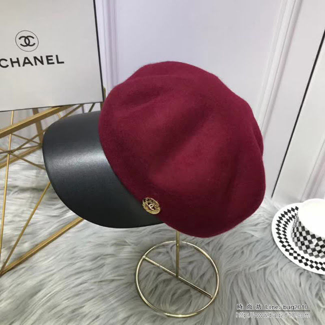 CHANEL香奈兒 秋冬新品 高端原版最新貝雷帽 百搭八角帽 皮帽簷鴨舌帽 LLWJ7002